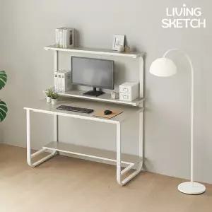 [리빙스케치] 국내제작 옥스퍼드 1200 높은 선반형 2단 B타입 책상[착불]E0등급 컴퓨터 학생용