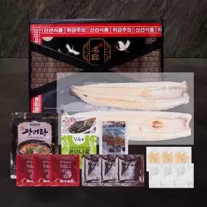 [맛딜] 국내산 자포니카 민물장어 4~5인 선물세트 (초벌후 1000g내외/생강채+소스+명이나물+장어탕 등 ...