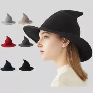 니트 뾰족챙 할로윈 마녀 모자 꼬깔 마법사 이벤트 코 (WFKC4WS)