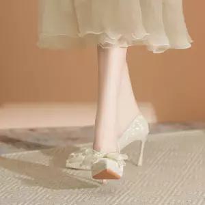 여자 신발 힐펌프스 하이힐 구두 프렌치리본 쇼와 웨딩드레스 두 켤레 신부 힐 가보시 로 피곤하지 않은 웨