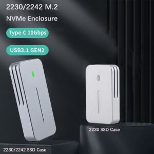 2230 2242 M.2 NVMe 케이스 인클로저 NVMe-USB 어댑터 박스 10Gbps USB3.1 Gen 2 PCIe SSD 드라이브 583 92