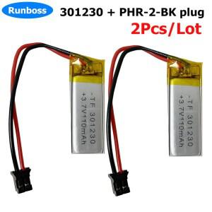 2개/몫 3.7V 110mAh 301230 좋은 나노용 리튬 폴리머 배터리  무선 키보드 MP3 GPS 블루투스 BH505 헤드셋