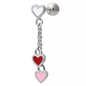 [미니아트]드롭 하트 체인 써지컬 스틸 패션 피어싱