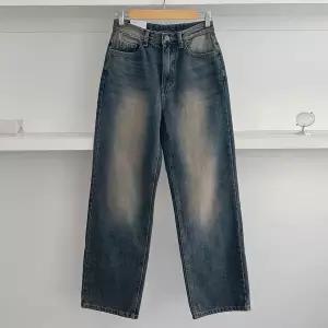 여성 진 캣브러쉬 넓은 H라인 보온 FW 워싱 팬츠