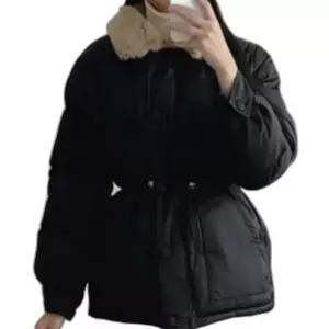 여성 여자 겨울 허리스트링 퍼카라 하프 패딩 점퍼 아우터 3color