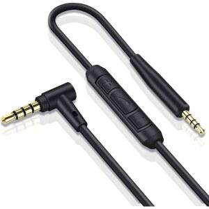 [미국배송] BOSE QUIETCOMFORT QC45 QC35II QC35 QC25 NC 700 사운드링크 사운드트루 헤드폰 AUX 와이어 3.5MM에서 2.5MM 온이어 인라인 마이크 /리모트 컨트롤 U2013 블랙