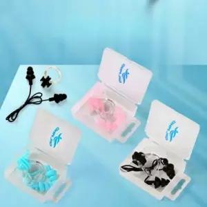 [지앤지] 수영 마개세트 실리콘 이어플러그 물놀이 수영강습 분실방지 끈달린 방수 귀마개