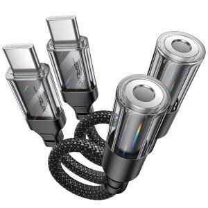 [미국배송] 아이폰호환 17 프로 맥스 [2팩] 16 / 15 프로용 USB C TO 3.5MM 오디오 헤드폰 동글 코드 삼성호환 삼성제품호환 S24 S23 삼성호환 울트라 아이패드호환 프로 픽셀 9 8과 호환되는 JAUX AUX 어댑터