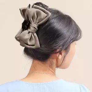 [하프클럽/셀러허브_여성트랜드패션]집게핀 반묶음집게핀 왕리본 실크 코