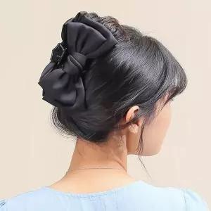 [하프클럽/셀러허브_여성트랜드패션]왕리본 머리집게 올림머리집게핀 실크