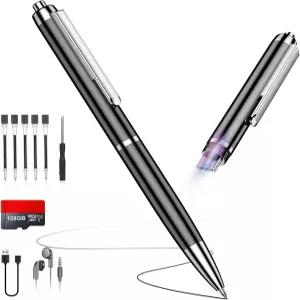 128GB9800시간 음성 녹음기 AI 지능형 소음 감소 기능 오디오 녹음 장치 강의 수업 업무 인터뷰 180일 저장