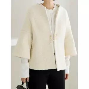 김여사 빅사이즈 겨울 울 자켓 브로치세트 A라인 하객룩 모임룩 5JK512320