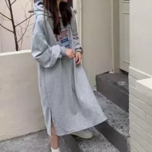 트임 원피스 캐주얼 롱 편한 여자 후드 편한원피스 데일리 기모 의류원피스 레이스원피스 여성