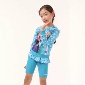 겨울왕국 여아 수영복 키즈 래쉬가드 세트 4p 스카이