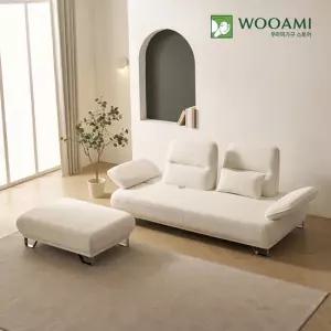 [리뷰이벤트]우아미가구 사만다 3인용 로터스 패브릭 스윙 소파+스툴