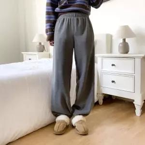 [다잇템] 여성 보온 와이드핏 고무줄 트랙수트 팬츠