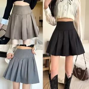 하이웨스트 교복치마 3color A라인 플리츠 프레피룩 (WFKC2T4)