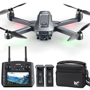 4K 카메라가 장착된 드론, 컨트롤러에 4.5인치 LCD 화면이 WF33 GPS 폴더블 FPV 249g 미만, 브러시리스 모터, 귀가, 5G 전송, 비행 시간 40분, 8GB 카드, 초보자용