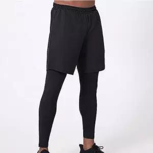 남성 트레이닝 레깅스 반바지 일체형 운동 바지 (WFKBRVK)