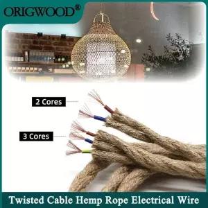 얇은철사 125 꼬임 케이블 대마 로프 전선 23 코어 레트로 구리 빈티지 램프 라인 직조 섬유 조명