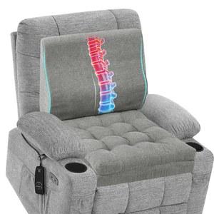 노인용 지지 베개 세트가 포함된 바이부 메모리 폼 리클라이너 쿠션, 20x20x5 인치 이중 레이어 디자인 미끄럼 방지 시트 쿠션 및 고관절 감소를 위한 등받이 베개, 회색