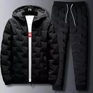 후드 패딩 점퍼 바지 세트 경량 누빔 겨울 운동복 (WFKENCA)
