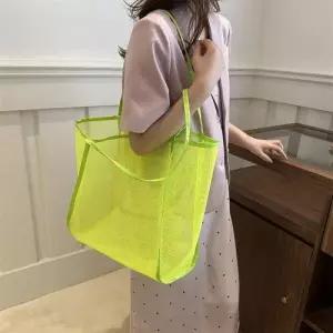 형광 메쉬 빅사이즈 여름 바캉스 데일리 토트백 WFIQTQL