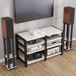 (1단) 60X42X118 오디오랙 엠프 블랙 선반 오디오장 원목 테이블 12U/16U