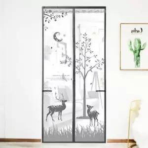 모기장 사슴 문 현관 방충망 100x200cm 아트 도어 롤망 자석 아파트 방범