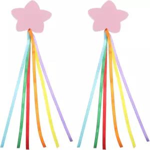 LOGOFUN 2pcs 핑크 스타 리본 자동차 안테나 토퍼 8cm 야외 여행 및 일상 사용 시 자동 지붕 장식용