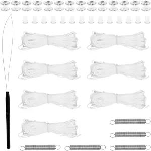 RV 주름 그늘 수리 키트 캠핑카 밴 윈도우 블라인드 줄 여행 트레일러 주간 및 야간 키트에는 코드 7개 20m