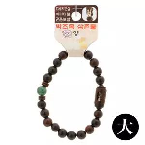 불교 팔찌 액운방지 삼존불 띠 합장주 염주 (대) (양) 우드 나무 선물 종교 재물 행운 패션 목걸이