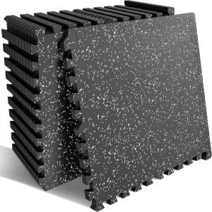 PRAISUN 0.6 가정용 체육관 바닥재 48제곱피트 운동 매트 12개 차고용 고밀도 EVA 폼이 포함된 연동 고무