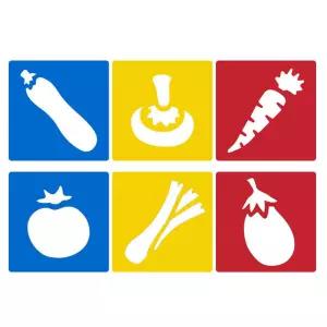 미술놀이 디오메 스텐실 (야채)유아물감 미술놀이 물감 물감놀이 스텐실