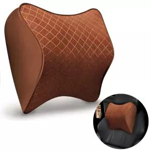차량용 메모리폼 목쿠션 브라운 베개 받침 고급형용 헤드레스트 자동차 용쿠션 배게 용배 용베개