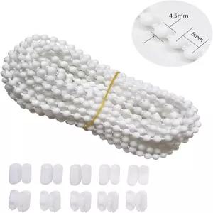 루안수 10미터1094야드 롤러 블라인드 비드 체인 코드용 커넥터 10개 포함 베네치아 벌집 수직 그늘막 코드