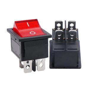 래치 로커 스위치 전원 I/O 2 레벨 4 핀 라이트 10A AC125-250V KCD4 냉장고 용 ABS 쉘 디스펜서