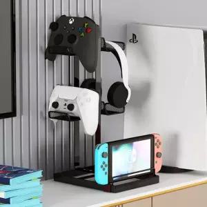 게임기 컨트롤러 헤드폰 정리 거치대 중형조이스틱 스탠드 화이트 블랙 홀더 이어폰수납 리모컨대 선반 수