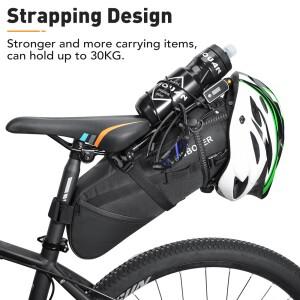 호환 NEWBOLER 자전거 안장 가방 MTB 도로 10L 대용량 사이클링 Foldabe 테일 후면 트렁크 액세서리