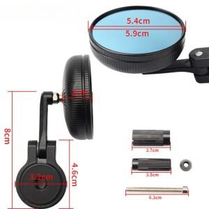 호환 2PCS 유니버설 오토바이 수정 된 백미러 레트로 전기 자동차 핸들 바 알루미늄 합금 라운드 22mm 반사