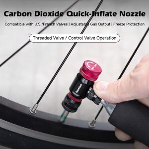 호환 CO2 자전거 타이어 인플레이터  공기 주입 노즐 도로산악 16g 실린더 미국 프랑스 밸브 프리즈 가드