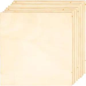 브라이트 크리에이션 나무 사각형 8팩 8 x 8인치 1 /8인치 두꺼운 배스우드 합판 DIY 공예 커팅 및