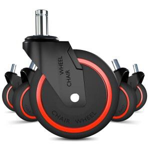 5팩 미끄럼 방지 사무실 의자 캐스터 - 650LB 용량, 7/16