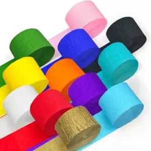 레인보우 파티 장식 롤 크레이프 페이퍼 스트리머 12개 생일 축하 베이비 샤워 약혼 웨딩 오피스로