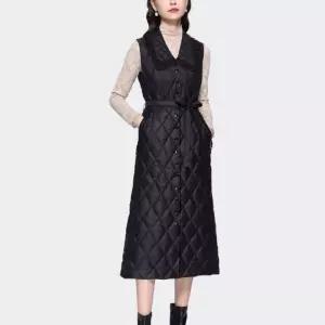 퀼팅 스커트 덕다운 롱원피스 패딩스커트 깔깔이 블랙 치마