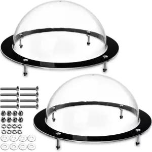 고스트 2팩 개 울타리 창문 12.4인치 투명 애완동물 돔 내구성이 뛰어난 플라스틱 들여다보기 놀이터 안전