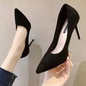 스웨이드 킬힐 9CM 베이직 기본 디자인 여성 구두