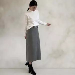 [하프클럽/]여성 출근룩 혁대 치마 일상 세트