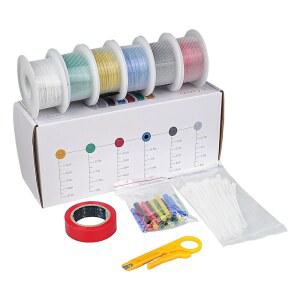 [미국배송] 구베터 22 AWG 코어 와이어 32.8피트 각 6가지 색상 22게이지 전자 통조림 구리 와이어 실리콘 고무 단열 후크업 키트 자동차용 LED 조명 스트립