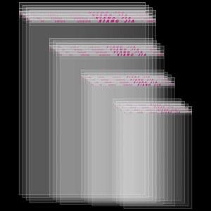 게요가 240개 투명 플라스틱 셀로판 봉투 재밀봉 가능한 폴리 자체 4 사이즈 10x13, 9x12, 6x9, 5x7